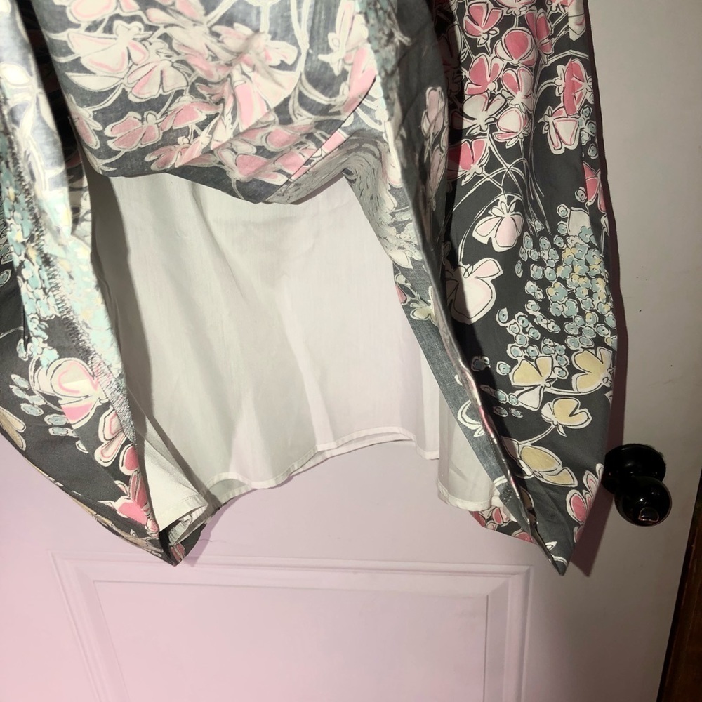 Talbots Aline Skirt Gray with floral design in Pink, yellow and white Size 6 - Picture 5 of 8